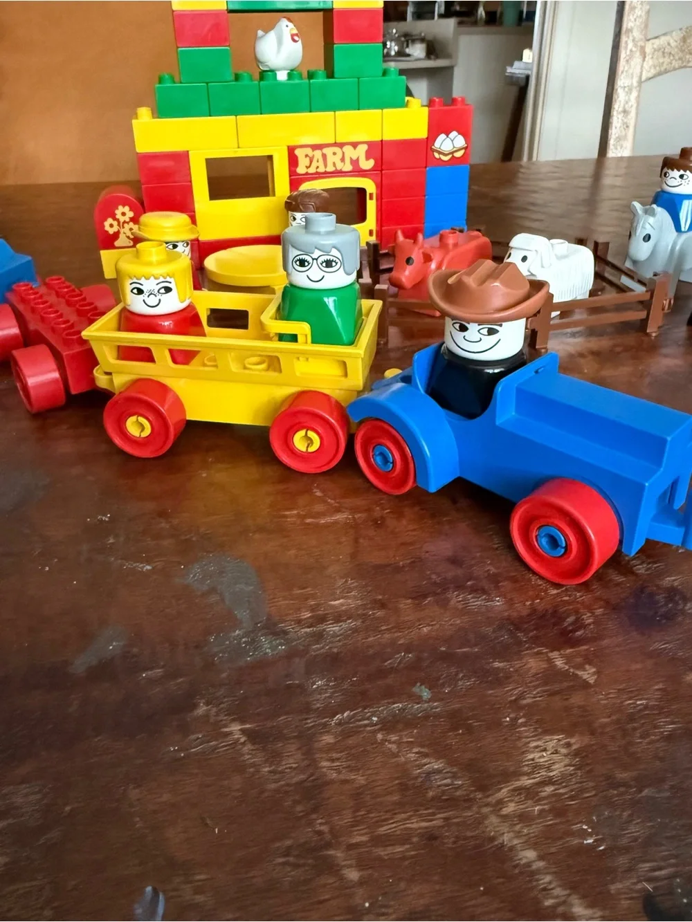 1990s Lego DUPLO Classic Farm Building Train Set - Bright Multicolor